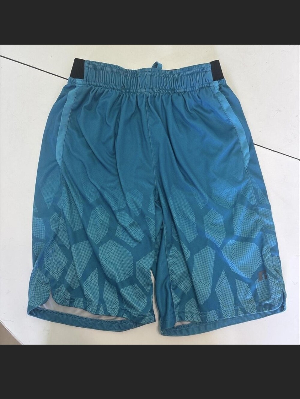 RUSSELL XL XG (14-16) Hexagon Pattern Blue Shorts